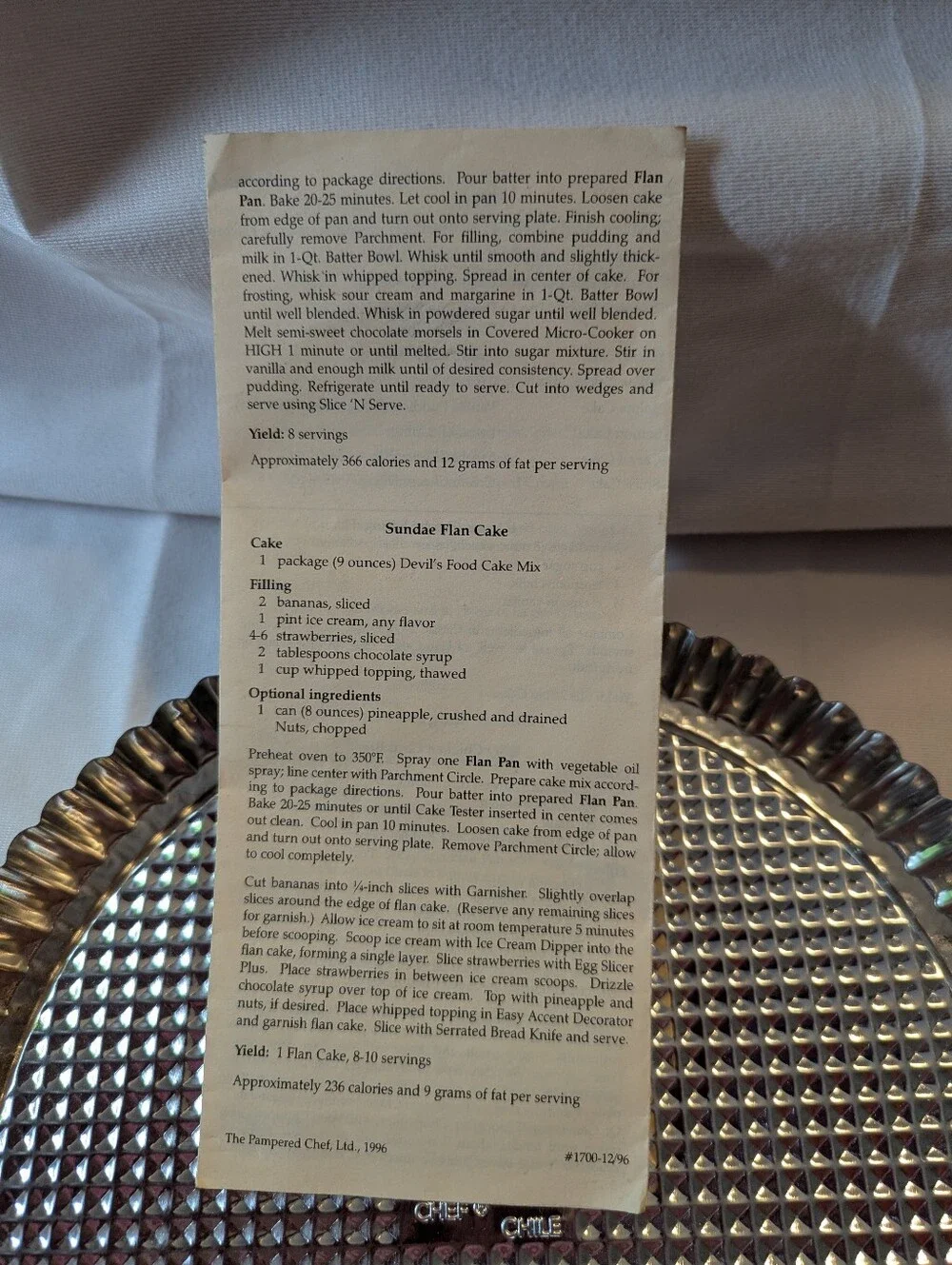 Pampered Chef Flan Pan Set. Set Of 2 Pans Brand New  # 1700